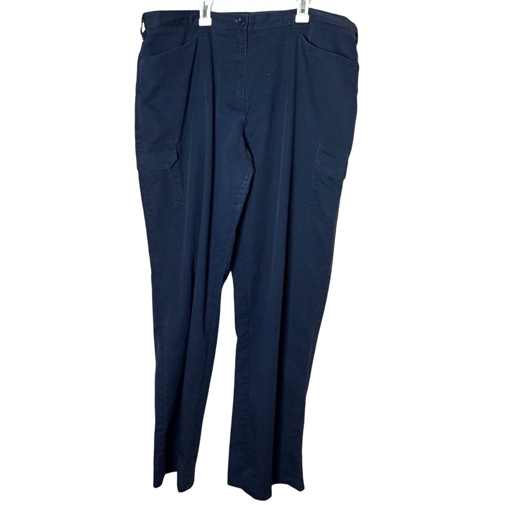 Cintas Navy Cargo Pants 389 Cathy Fit Womens Plus Size 18 Tall Durable Workwear